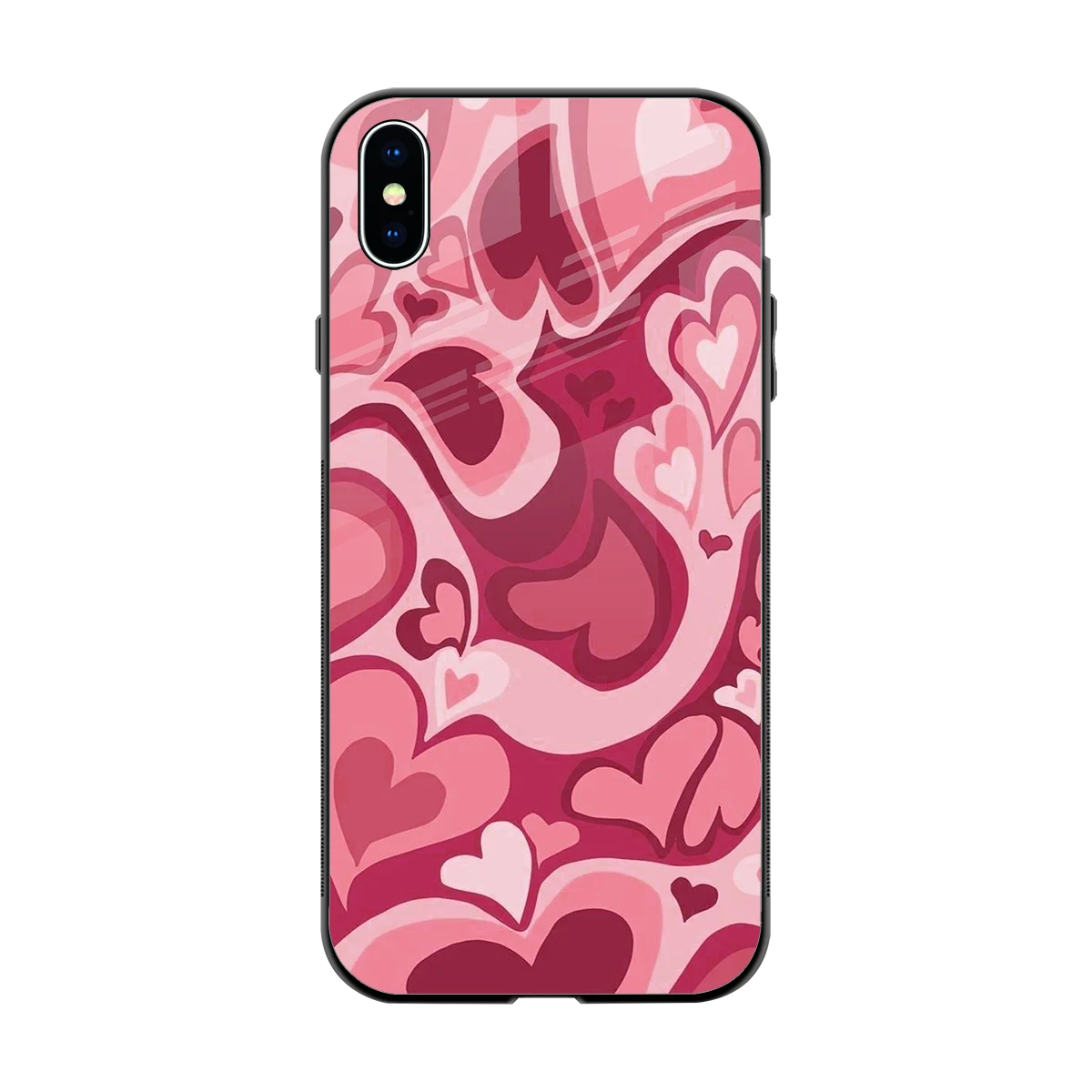 Y2K Pink Meltdown Hearts back phone cover | glass case for iphone xs max