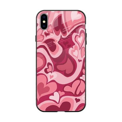 Y2K Pink Meltdown Hearts back phone cover | glass case for iphone xs max