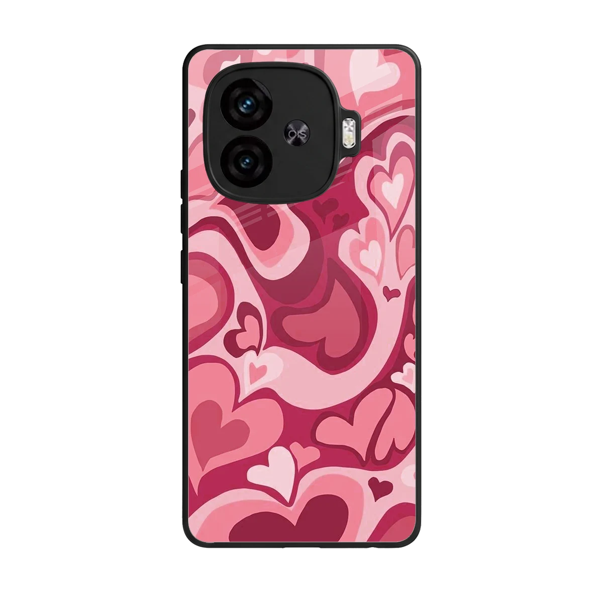 Y2K Pink Meltdown Hearts back phone cover | glass case for iqoo neo 10r 5g