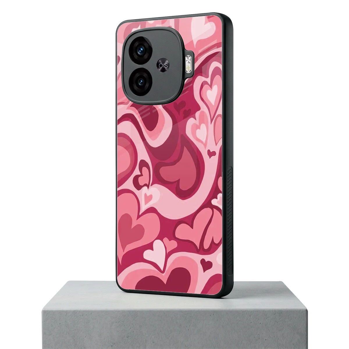 Y2K Pink Meltdown Hearts iqoo neo 10r 5g mobile cover | shockproof glass phone case