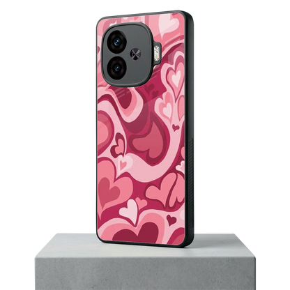 Y2K Pink Meltdown Hearts iqoo neo 10r 5g mobile cover | shockproof glass phone case