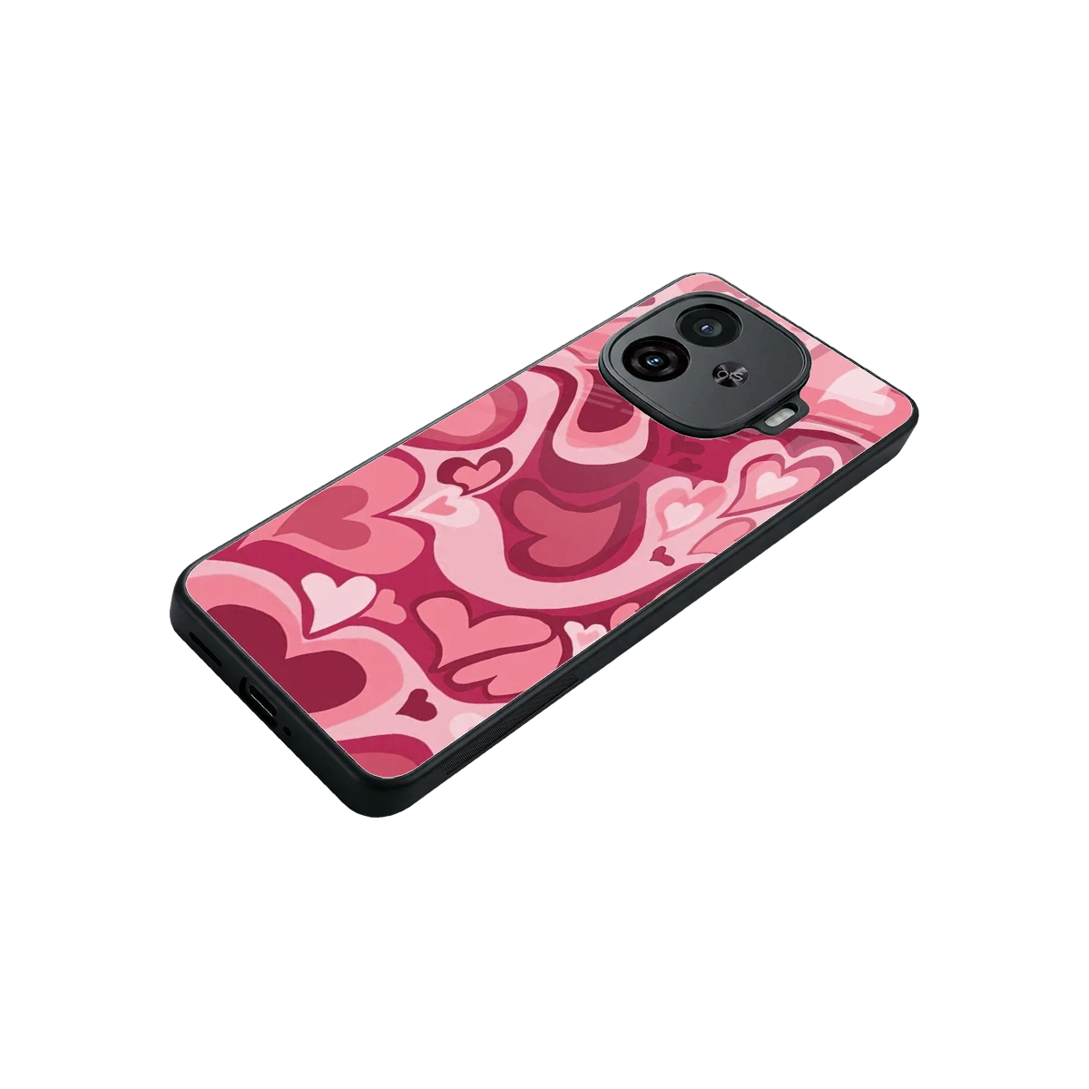 Y2K Pink Meltdown Hearts stylish phone case for iqoo neo 10r 5g | glossy glass and slim fit