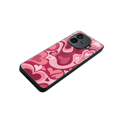 Y2K Pink Meltdown Hearts stylish phone case for iqoo neo 10r 5g | glossy glass and slim fit