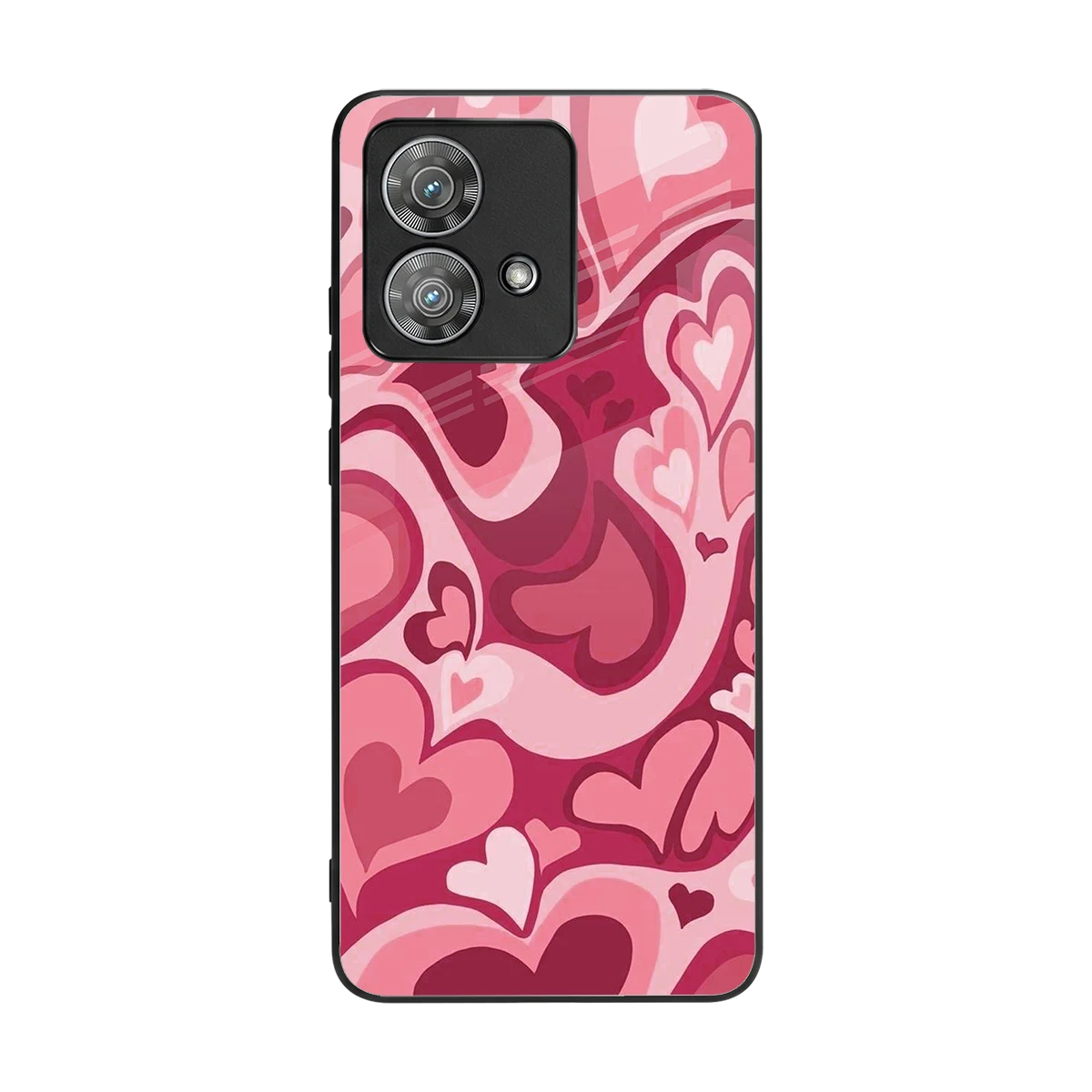 Y2K Pink Meltdown Hearts back phone cover | glass case for motorola edge 40 neo 5g