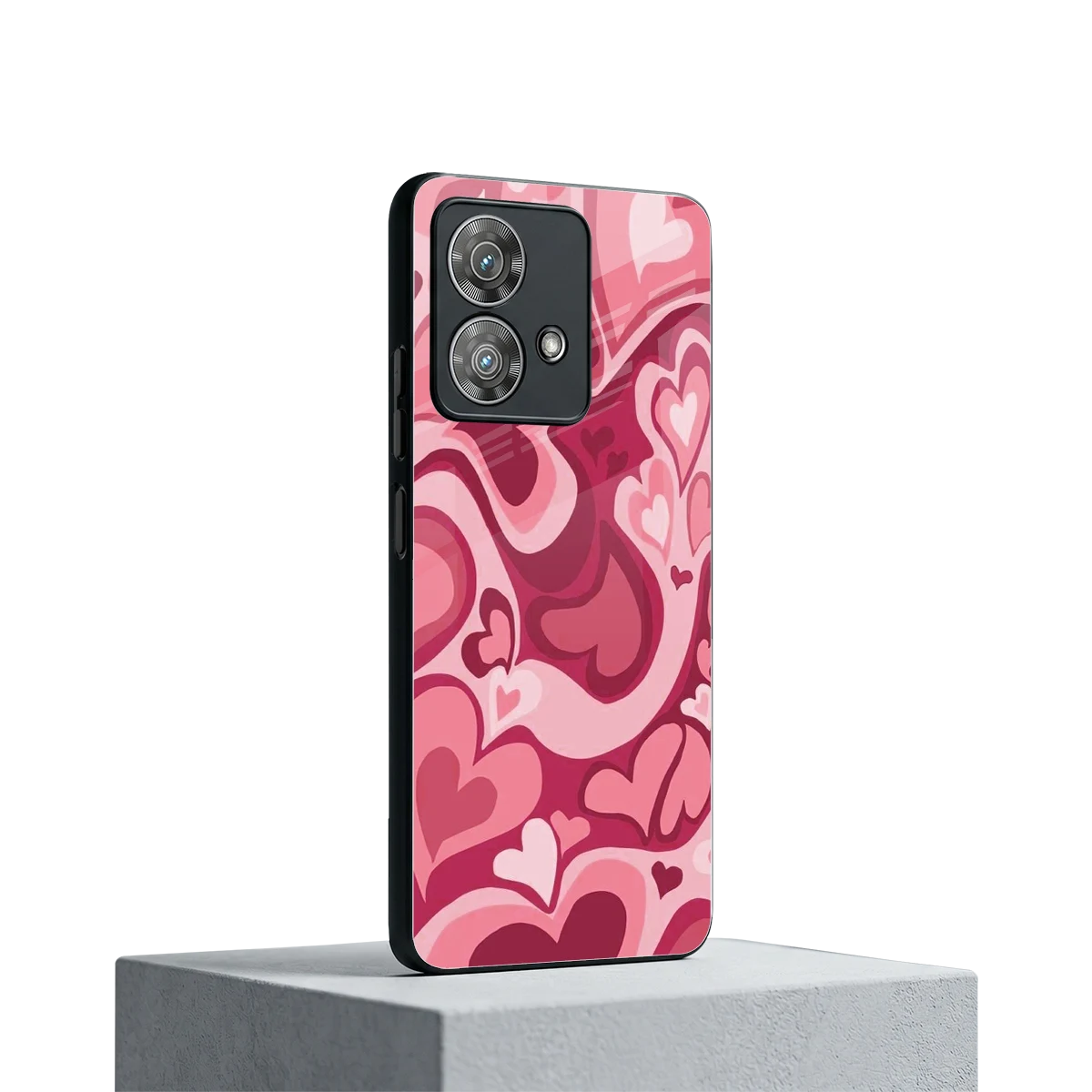 Y2K Pink Meltdown Hearts motorola edge 40 neo 5g mobile cover | shockproof glass phone case