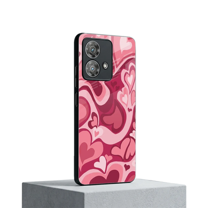 Y2K Pink Meltdown Hearts motorola edge 40 neo 5g mobile cover | shockproof glass phone case