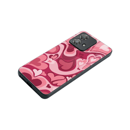 Y2K Pink Meltdown Hearts stylish phone case for motorola edge 40 neo 5g | glossy glass and slim fit