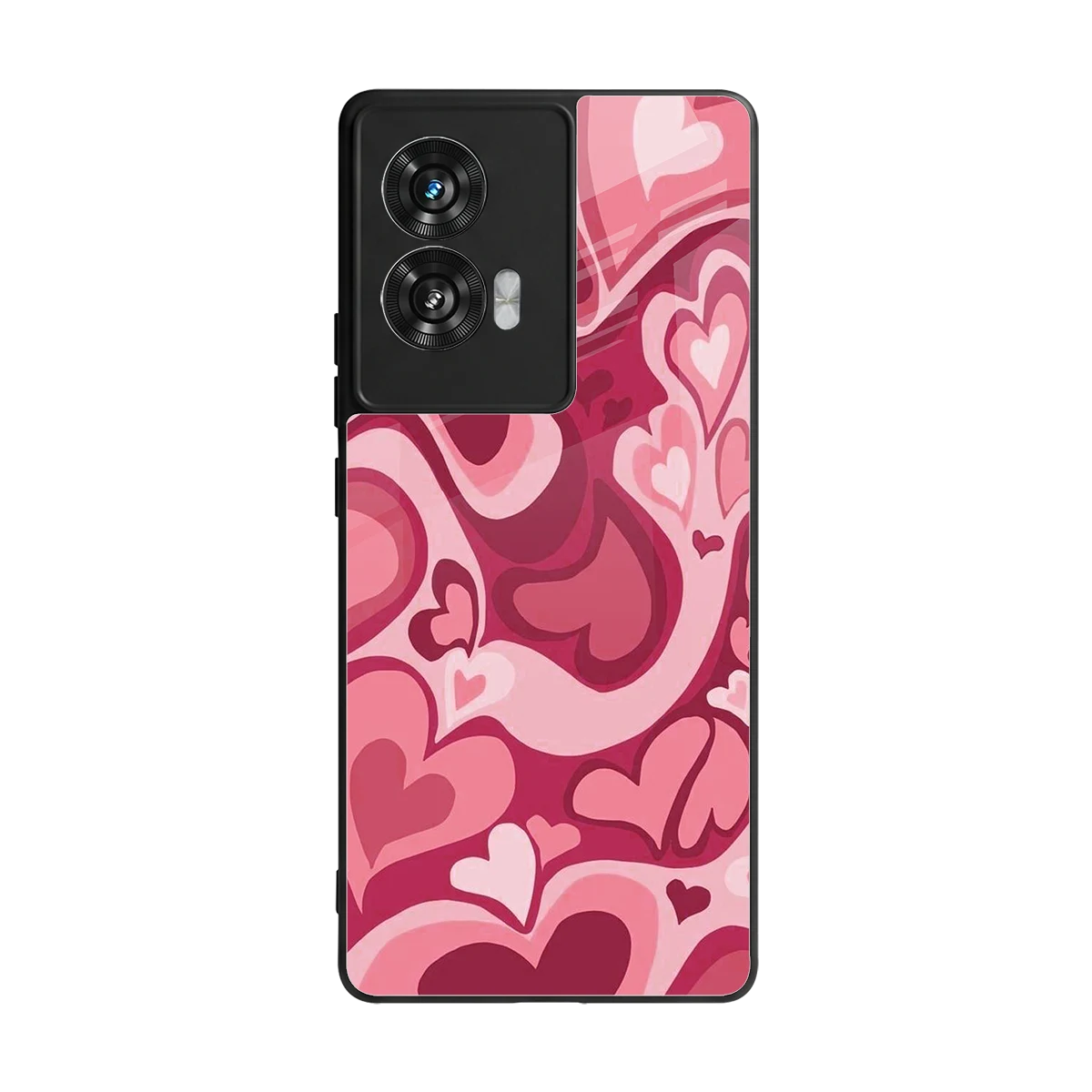 Y2K Pink Meltdown Hearts back phone cover | glass case for motorola edge 50 fusion
