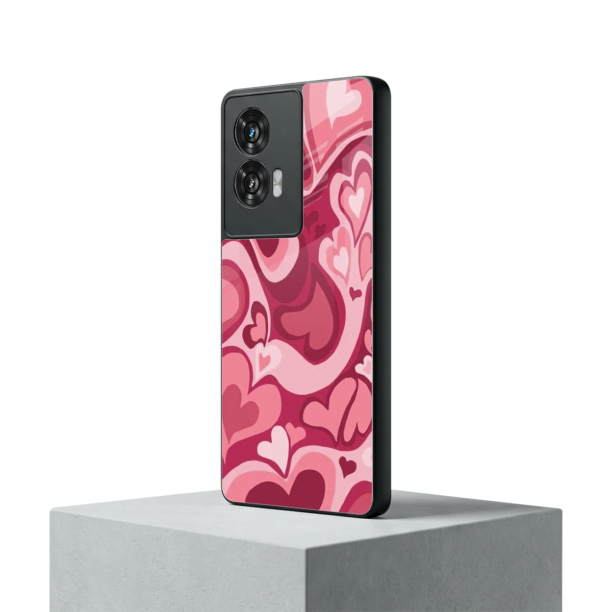 Y2K Pink Meltdown Hearts motorola edge 50 fusion mobile cover | shockproof glass phone case