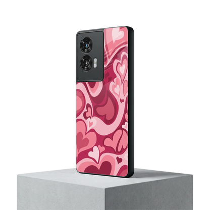Y2K Pink Meltdown Hearts motorola edge 50 fusion mobile cover | shockproof glass phone case