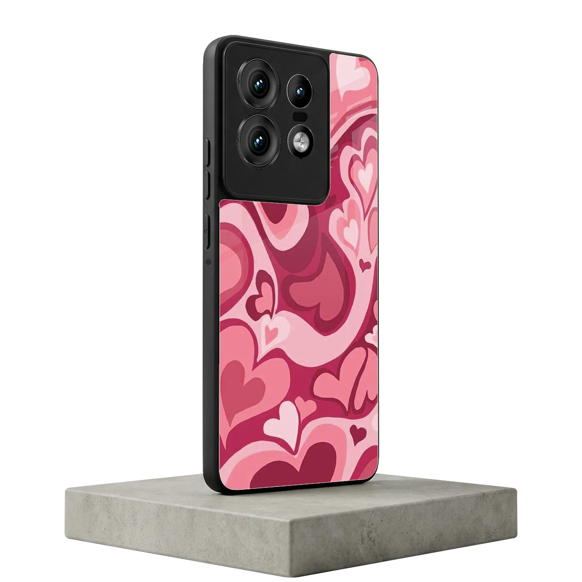 Y2K Pink Meltdown Hearts motorola edge 50 pro mobile cover | shockproof glass phone case