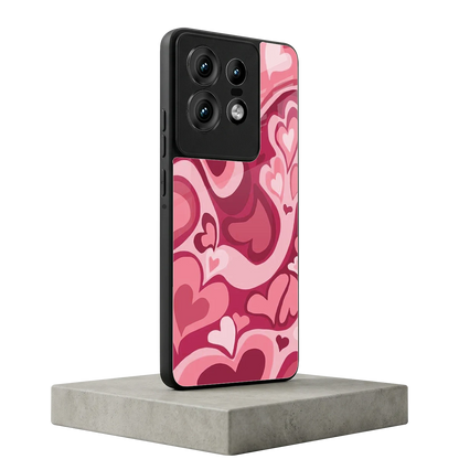 Y2K Pink Meltdown Hearts motorola edge 50 pro mobile cover | shockproof glass phone case