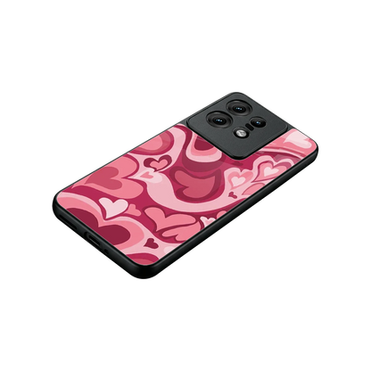 Y2K Pink Meltdown Hearts stylish phone case for motorola edge 50 pro | glossy glass and slim fit