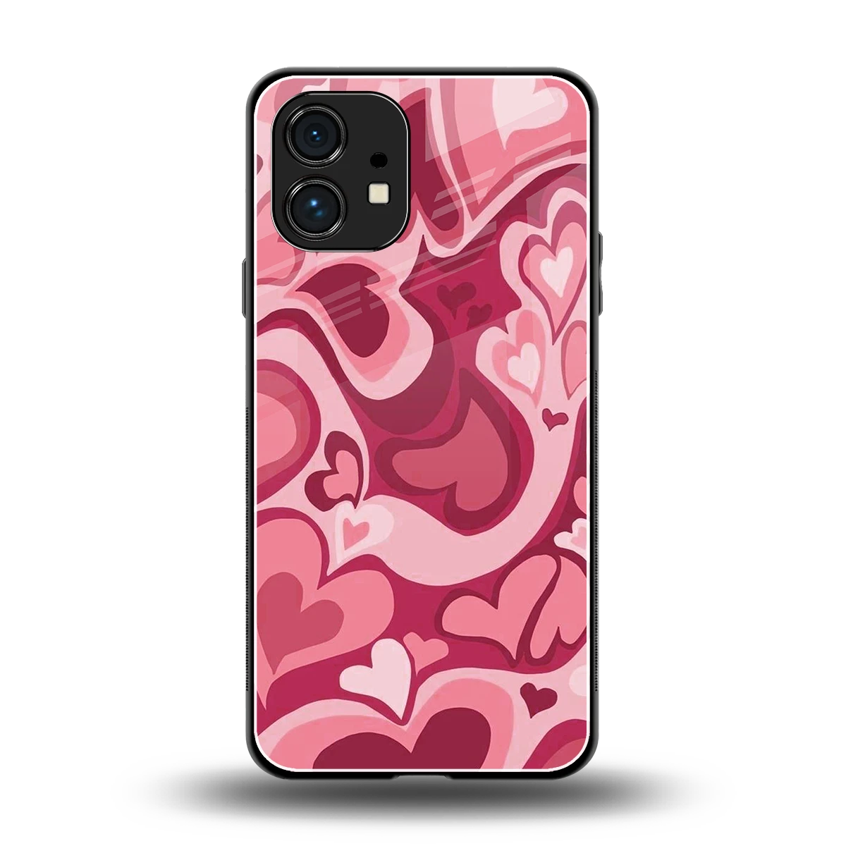 Y2K Pink Meltdown Hearts back phone cover | glass case for nothing phone 1