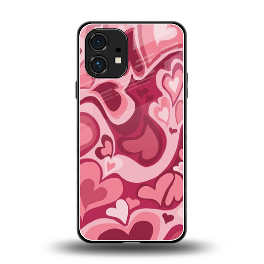 Y2K Pink Meltdown Hearts back phone cover | glass case for nothing phone 1