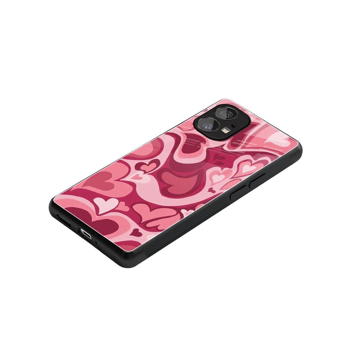 Y2K Pink Meltdown Hearts stylish phone case for nothing phone 1 | glossy glass and slim fit