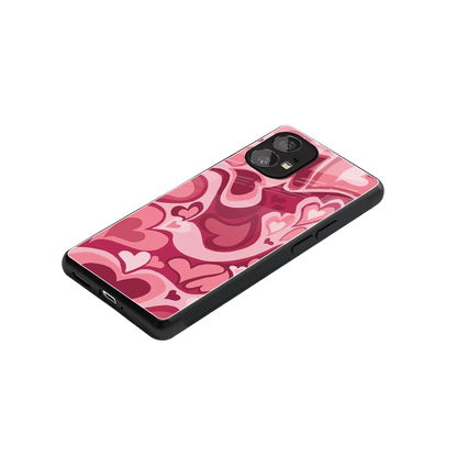 Y2K Pink Meltdown Hearts stylish phone case for nothing phone 1 | glossy glass and slim fit
