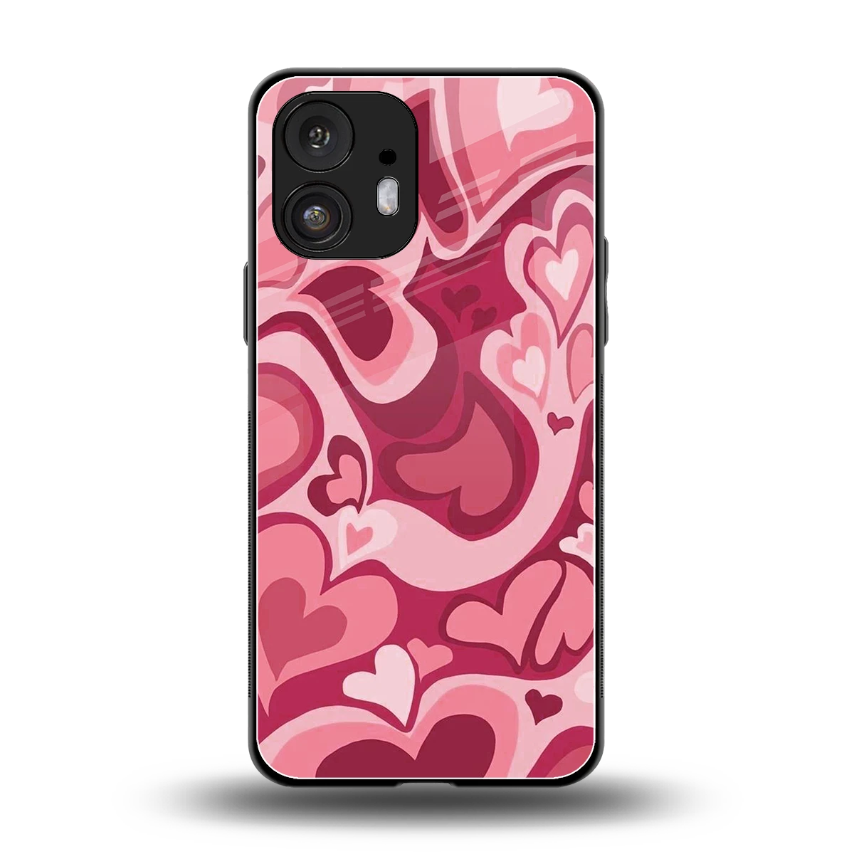 Y2K Pink Meltdown Hearts back phone cover | glass case for nothing phone 2