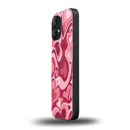 Y2K Pink Meltdown Hearts nothing phone 2 mobile cover | shockproof glass phone case