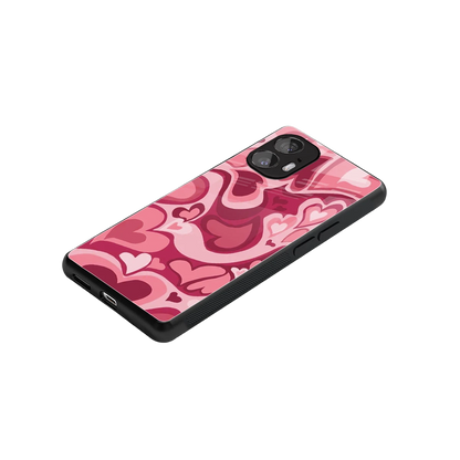 Y2K Pink Meltdown Hearts stylish phone case for nothing phone 2 | glossy glass and slim fit