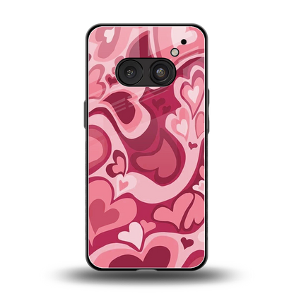 Y2K Pink Meltdown Hearts back phone cover | glass case for nothing phone 2a plus