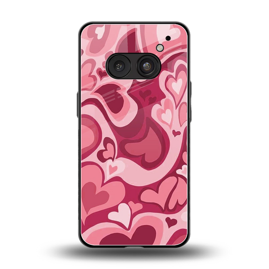 Y2K Pink Meltdown Hearts back phone cover | glass case for nothing phone 2a plus