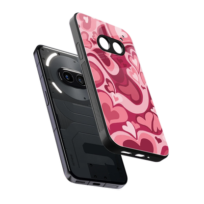 Y2K Pink Meltdown Hearts sleek nothing phone 2a plus cover with tempered glass back and TPU edges