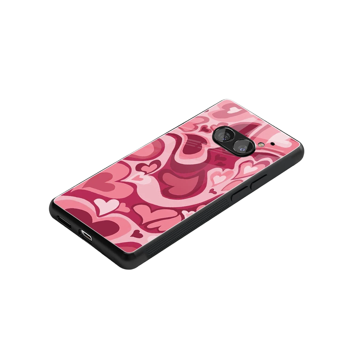 Y2K Pink Meltdown Hearts stylish phone case for nothing phone 2a plus | glossy glass and slim fit