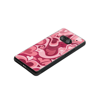 Y2K Pink Meltdown Hearts stylish phone case for nothing phone 2a plus | glossy glass and slim fit
