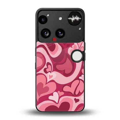 Y2K Pink Meltdown Hearts back phone cover | glass case for nothing phone 3