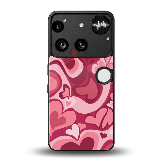 Y2K Pink Meltdown Hearts back phone cover | glass case for nothing phone 3