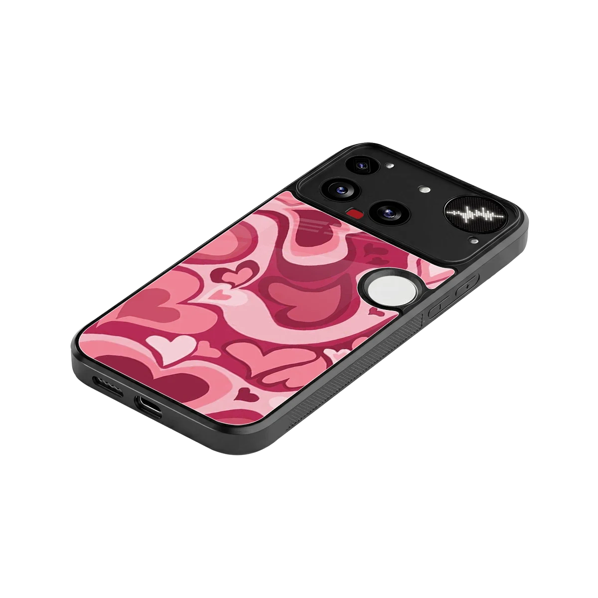 Y2K Pink Meltdown Hearts stylish phone case for nothing phone 3 | glossy glass and slim fit