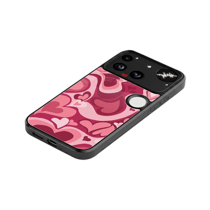 Y2K Pink Meltdown Hearts stylish phone case for nothing phone 3 | glossy glass and slim fit