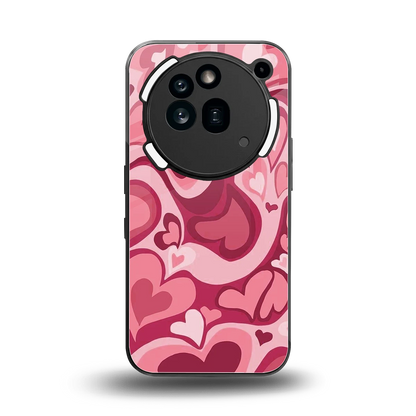 Y2K Pink Meltdown Hearts back phone cover | glass case for nothing phone 3a pro