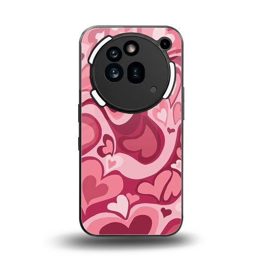 Y2K Pink Meltdown Hearts back phone cover | glass case for nothing phone 3a pro