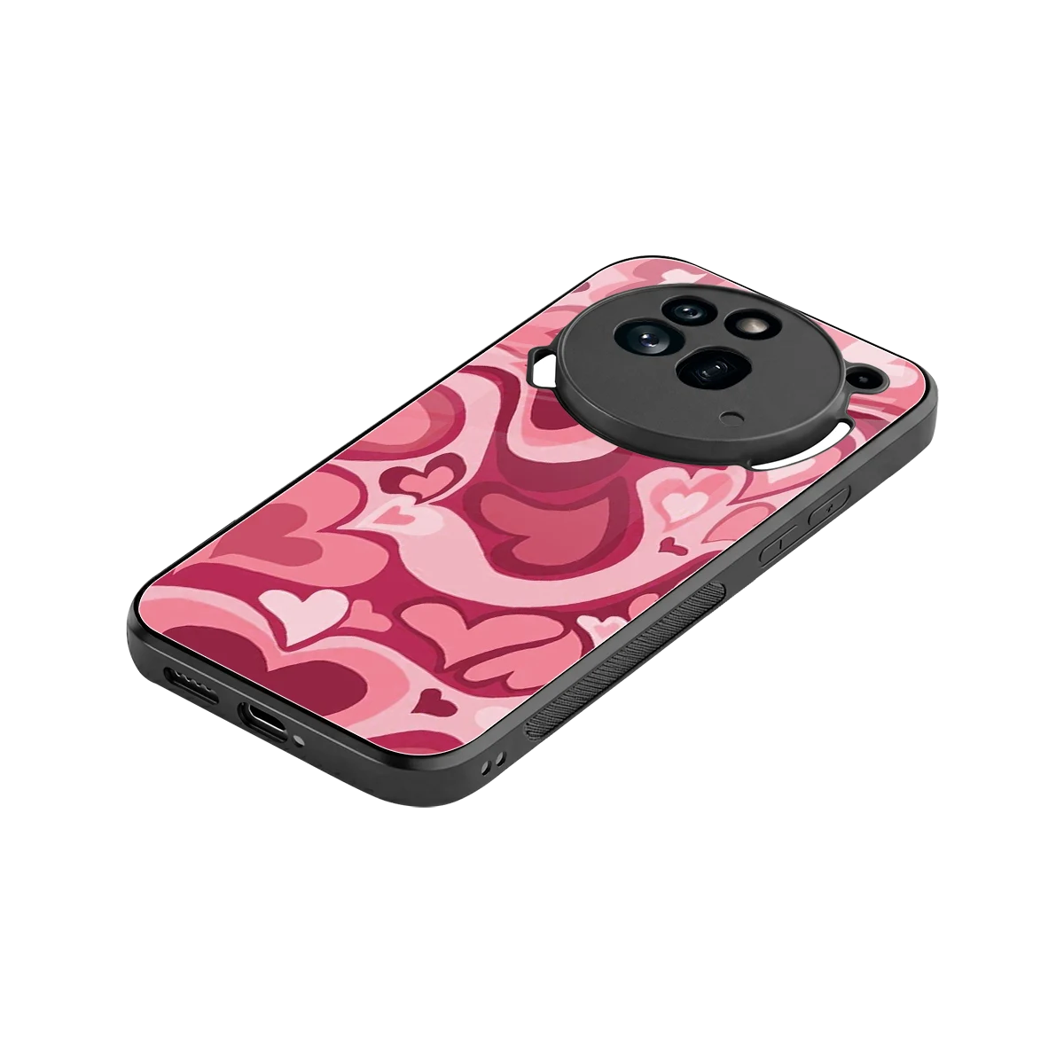 Y2K Pink Meltdown Hearts stylish phone case for nothing phone 3a pro | glossy glass and slim fit