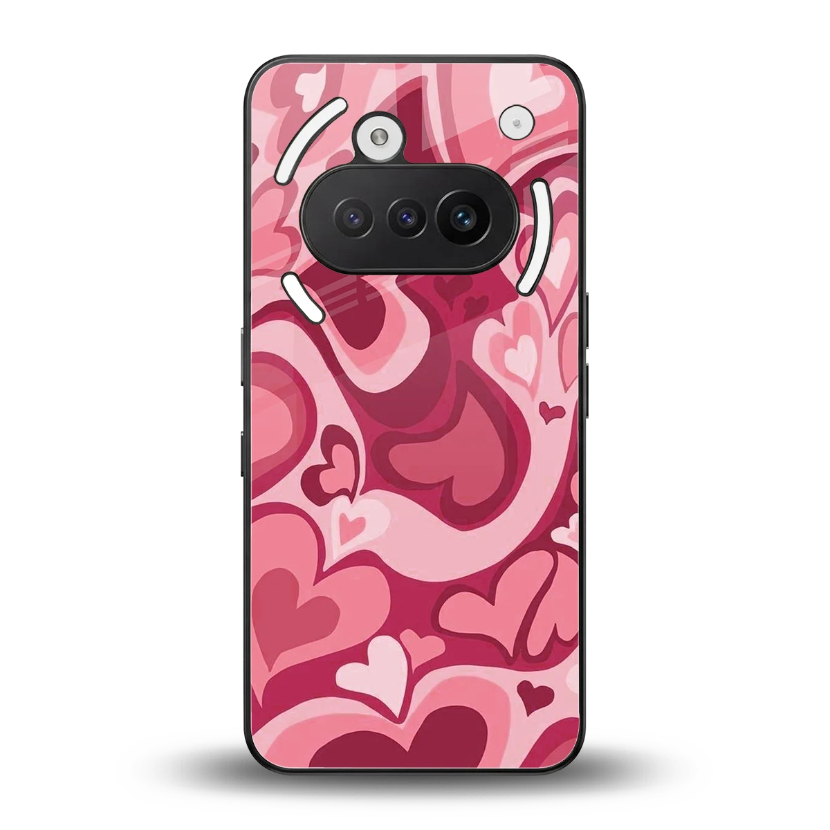 Y2K Pink Meltdown Hearts back phone cover | glass case for nothing phone 3a