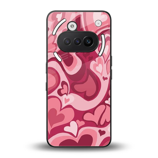 Y2K Pink Meltdown Hearts back phone cover | glass case for nothing phone 3a