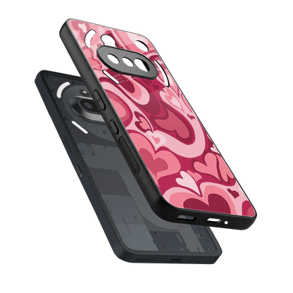 Y2K Pink Meltdown Hearts sleek nothing phone 3a cover with tempered glass back and TPU edges
