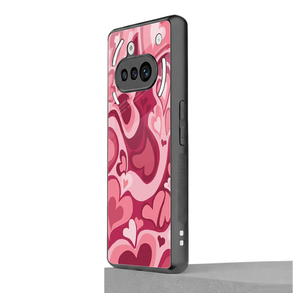 Y2K Pink Meltdown Hearts nothing phone 3a mobile cover | shockproof glass phone case
