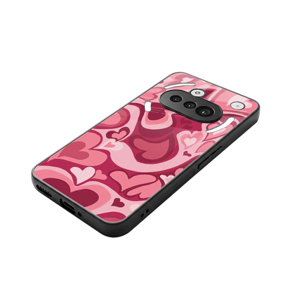 Y2K Pink Meltdown Hearts stylish phone case for nothing phone 3a | glossy glass and slim fit