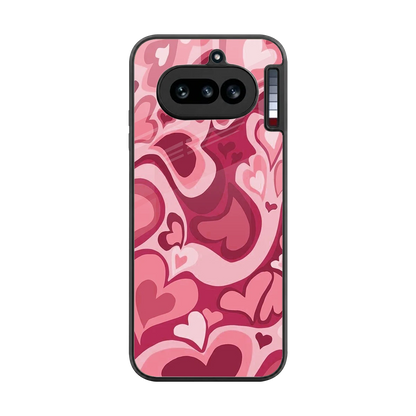 Y2K Pink Meltdown Hearts back phone cover | glass case for nothing phone 4a