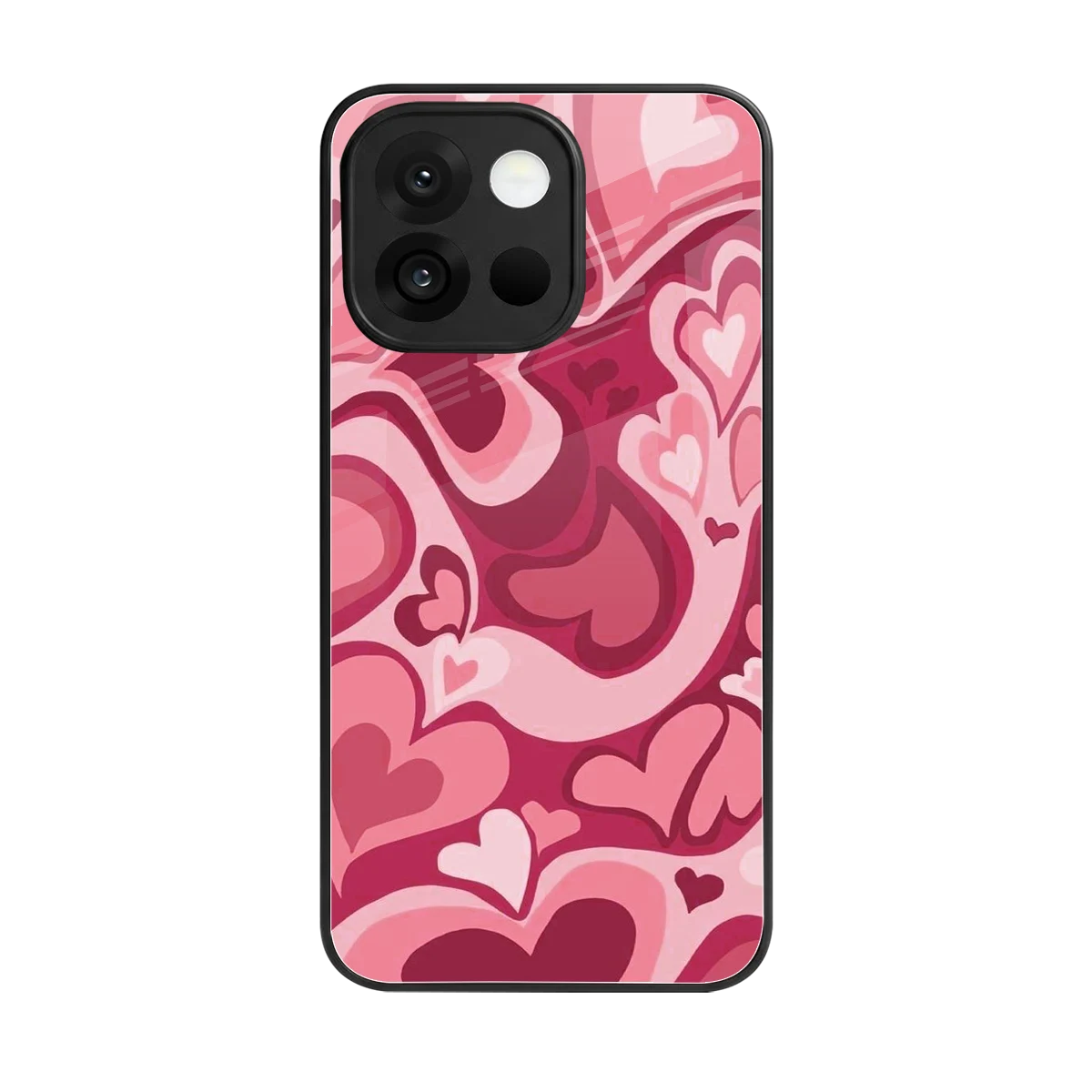 Y2K Pink Meltdown Hearts back phone cover | glass case for oneplus 13s