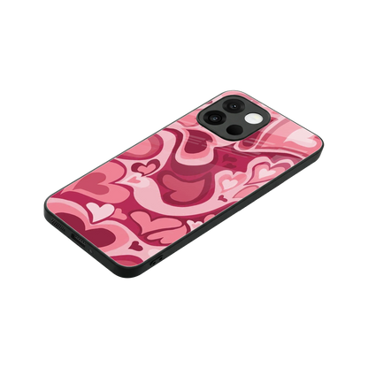Y2K Pink Meltdown Hearts stylish phone case for oneplus 13s | glossy glass and slim fit