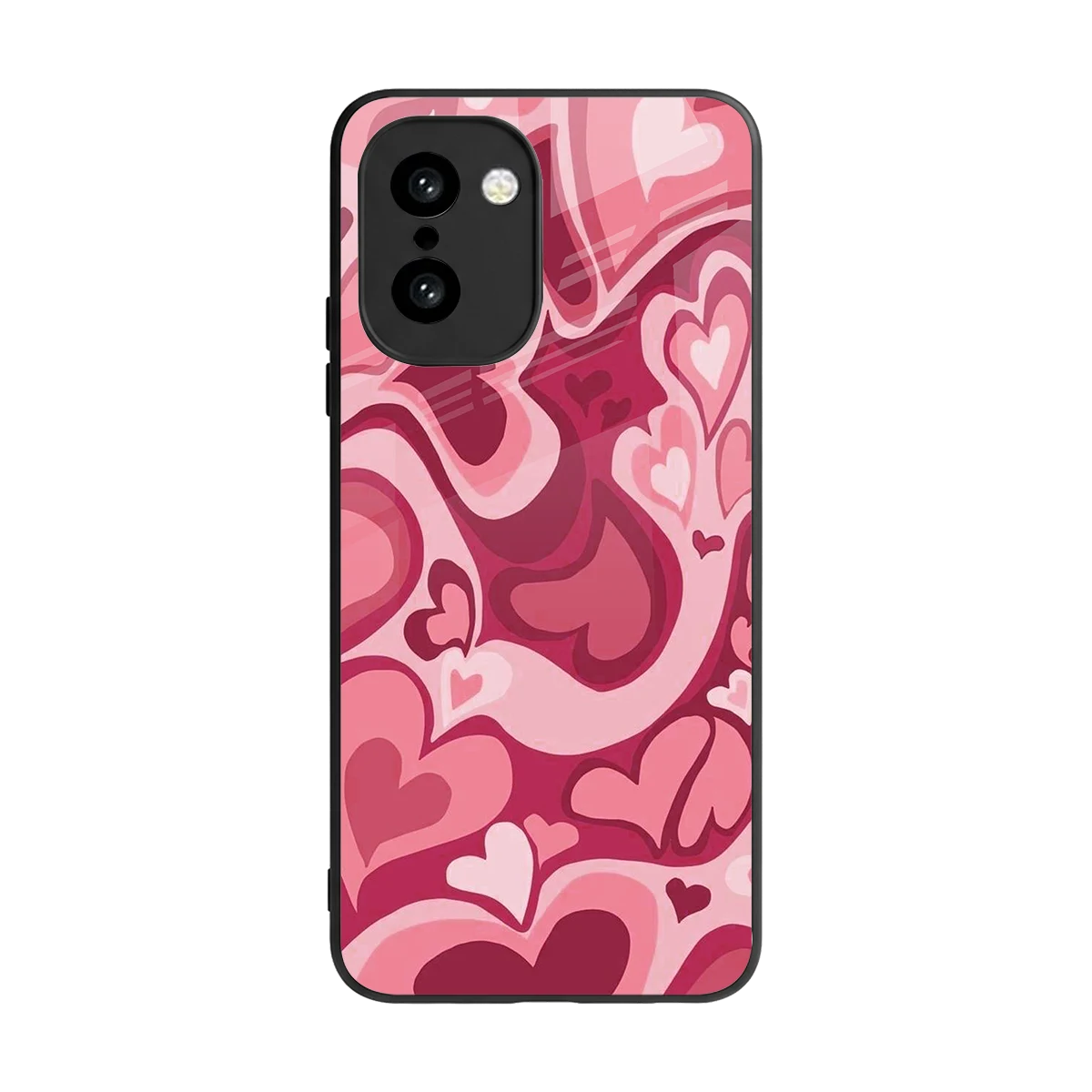 Y2K Pink Meltdown Hearts back phone cover | glass case for oneplus 15r