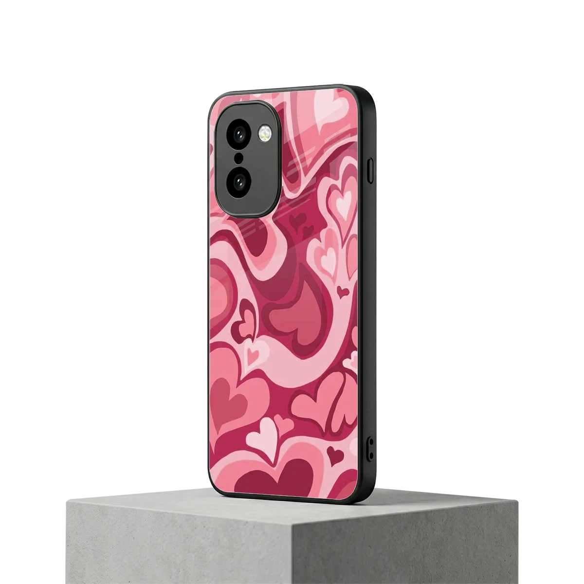 Y2K Pink Meltdown Hearts oneplus 15r mobile cover | shockproof glass phone case