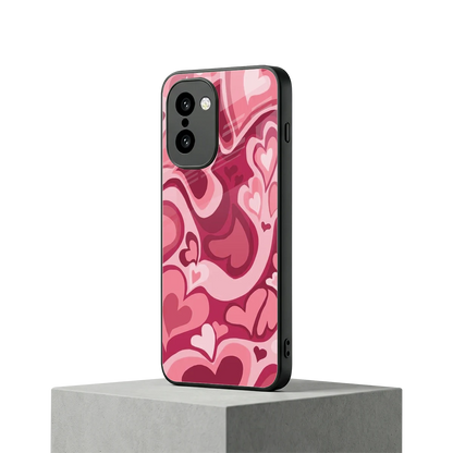Y2K Pink Meltdown Hearts oneplus 15r mobile cover | shockproof glass phone case
