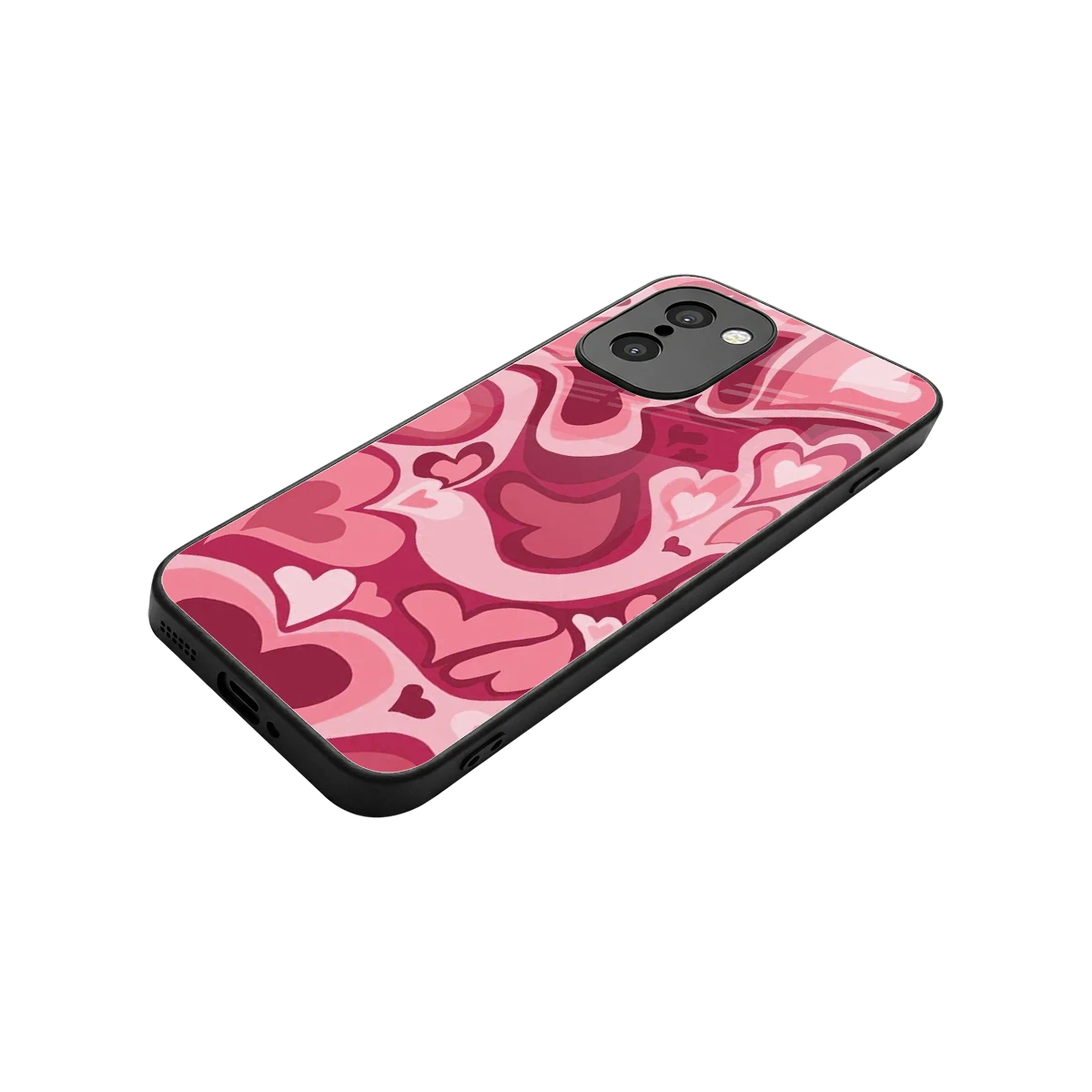 Y2K Pink Meltdown Hearts stylish phone case for oneplus 15r | glossy glass and slim fit