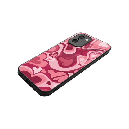 Y2K Pink Meltdown Hearts stylish phone case for oneplus 15r | glossy glass and slim fit