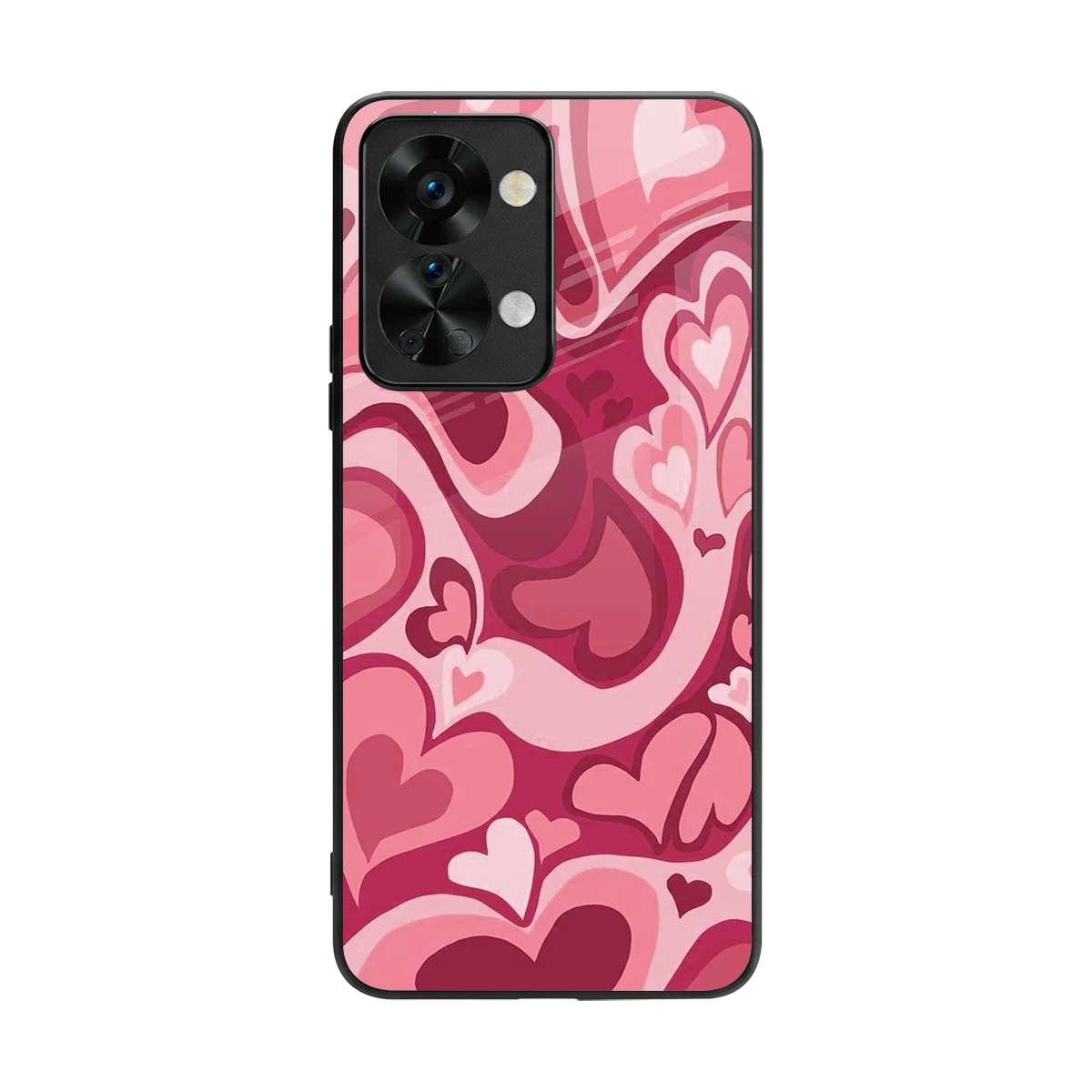 Y2K Pink Meltdown Hearts back phone cover | glass case for oneplus nord 2t